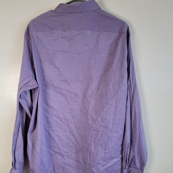 Michael Kors Men's Button Down Mauve Polka Dot Shirt - Picture 5 of 6